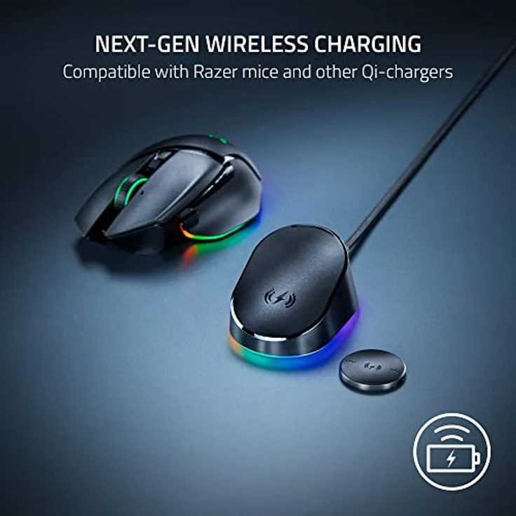 Razer Wireless Charging Puck - Drahtloses Lademodul für kompatible Razer-Mäuse - Schwarz, RC21-01990200-R3M1 – Bild 2