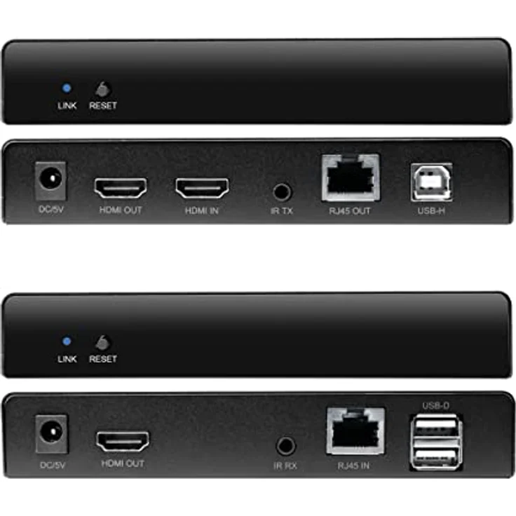 LogiLink HD0057 - HDMI-Extender-Set (1x Empfangseinheit & 1x Sendeeinheit) über LAN/Netzwerk, KVM (Keyboard/Video/Maus) 50m, 2xUSB,1080p/60Hz,HDCP,IR,Loop Out – Bild 3