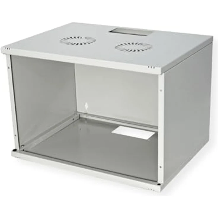 ROLINE 19-Zoll Wandgehäuse Basic 7 HE, 540x400 BxT Bausatz grau - Flatpack-Lieferung, Vollglastür, 19" Profilschienen – Bild 9