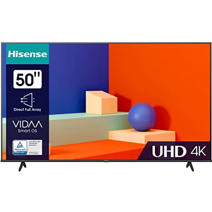 Hisense 50E6KT 127cm (50 Zoll) Fernseher, 4K UHD, LED, Smart TV, HDR, Dolby Vision, Triple Tuner DVB-C/S/S2/T/T2, WiFi, Bluetooth, Alexa Built-In, Hotel Mode [2023]