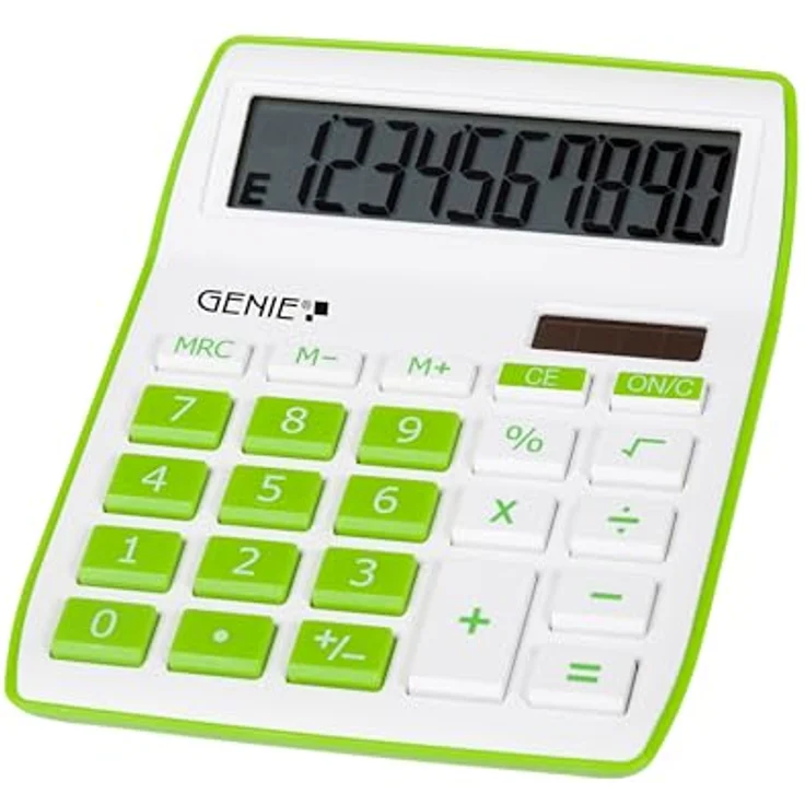 Genie 840 G 10-stelliger Tischrechner (Dual-Power (Solar und Batterie), kompaktes Design) grün – Bild 3