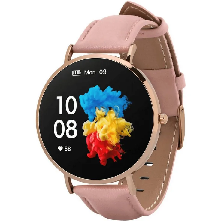GARETT Garett Verona Smartwatch (Gold/Rosa) mit Blutdruckmesser, Pulsoximeter und 22 Sportmodi