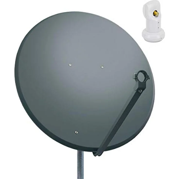 Premium X Satelliten-Komplettanlage 100cm, Stahl Anthrazit, Single LNB, HD+ und 4K Empfang für 1 Teilnehmer – Bild 1