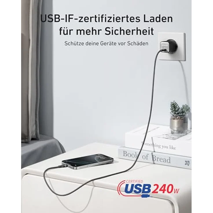 Anker USB-C zu USB-C Kabel, 1.80 m, 240W, USB 3.2 Gen 1, recyceltes geflochtenes Design – Bild 6