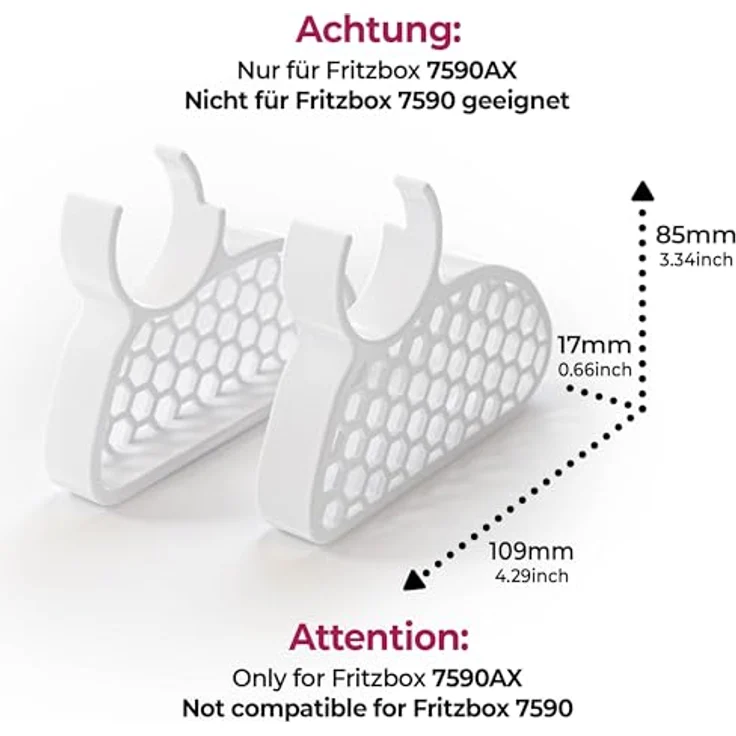 Mobilefox Ständer für AVM FritzBox 7590 AX Tischständer Router Halter Weiß Belüftung Fuß Standfüße Aufsteller – Bild 5