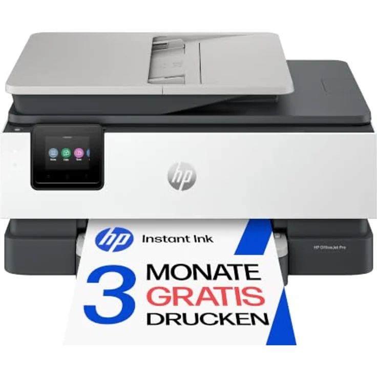 HP OfficeJet Pro 8122 All-in-One 3 in 1 Tintenstrahl-Multifunktionsdrucker, grau, Duplex-Druck, farbiger Touchscreen, HP Instant Ink-fähig – Bild 1