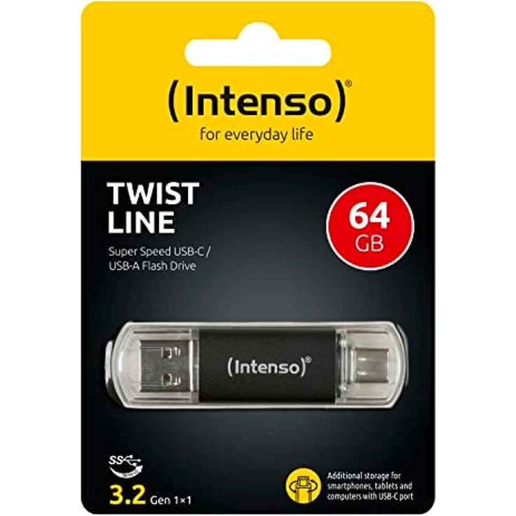 Intenso Twist Line - USB-Flash-Laufwerk - 64GB - USB 3.2 Gen 1 - USB-C - Anthrazit (3539490) – Bild 2