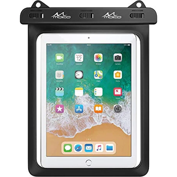 MoKo wasserdichte Tasche für 12" Geräte, Tablet Schutztasche Kompatibel mit iPad 9/8/7 10.2, iPad Pro 11 M1, iPad Air 5/4 10.9, Galaxy Tab A7 10.4, S7 11, S6/S6 Lite, MatePad New 10.4, Schwarz – Bild 1