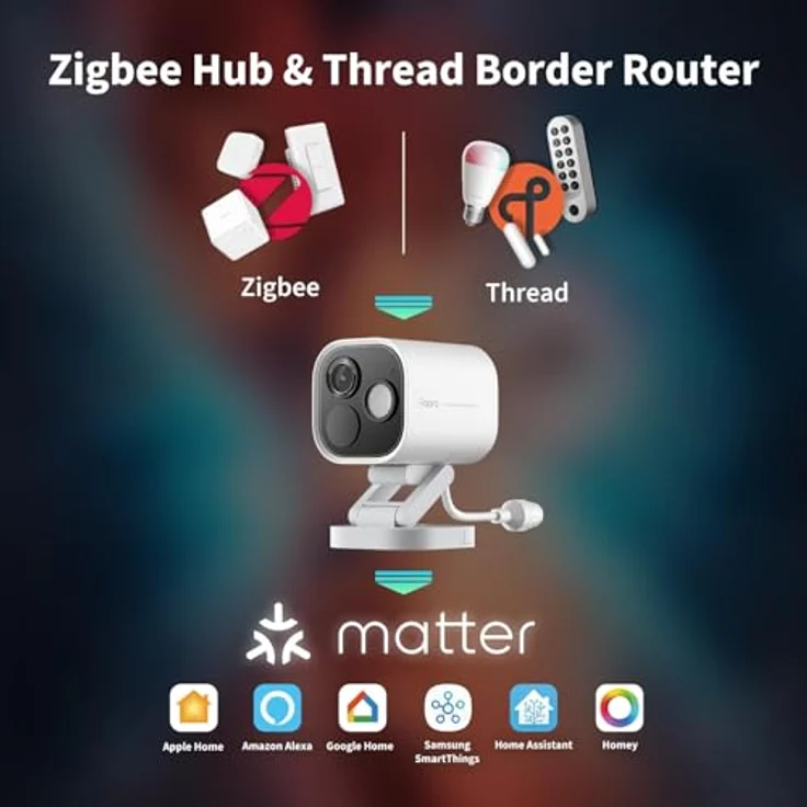 Aqara Überwachungskamera G5 Pro, 4MP Kamera-Hub (Nachtsicht in Echtfarben, Zigbee- und Thread-Hub, 32G lokale eMMC-Speicher, Flexible Installation) – Bild 8