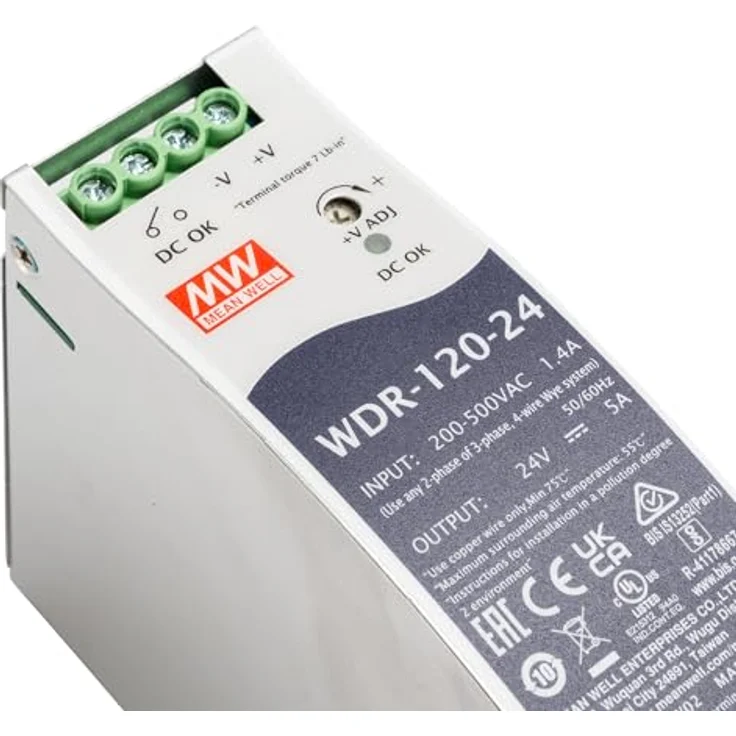 Mean Well WDR-120-24 Hutschienen-Netzteil (DIN-Rail) 24 V/DC 5A 120W 1 x – Bild 3