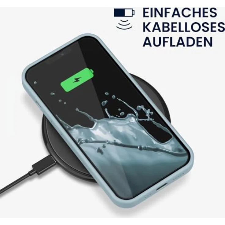 kwmobile Handyhülle für iPhone 13, Silikon Case in Pastellblau, flexibel, rutschfest, kabelloses Laden – Bild 5