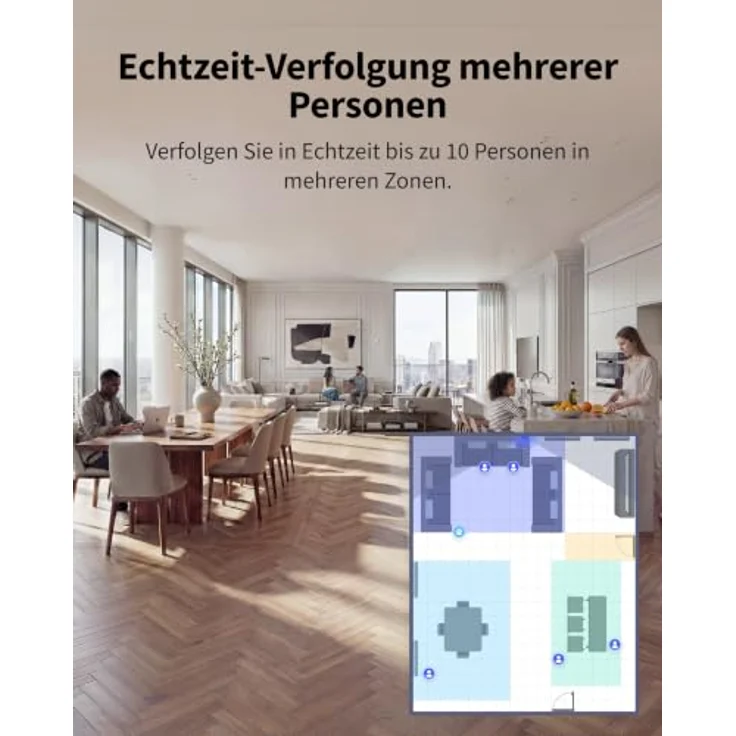 Aqara Presence Sensor FP400, Mehrzonen-Raumautomatisierung mit Thread & Zigbee, KI-gestützte Empfindlichkeit, 120° Abdeckung – Bild 4