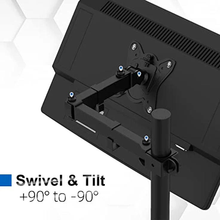 GRIFEMA Monitor Halterung, für 13-32 Zoll Bildschirm, Monitor Stand Monitor Arm Höhenverstellbar Drehungbar, Monitorhalterung Max 9Kg, Bildschirmhalterung Vesa 75x75 / 100x100, Schwarz, GB2001-1 – Bild 3