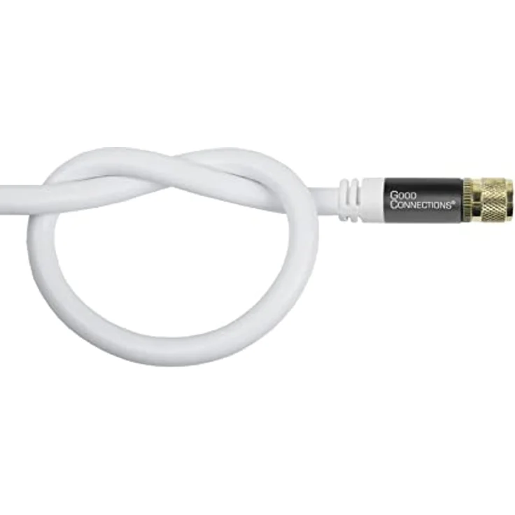 SmartFLEX SAT TV Antennenkabel - 7,5 m - F-Stecker beidseitig - 4-fach geschirmt / 120dB / 75 Ohm - vergoldete Anschlüsse - WEISS – Bild 3