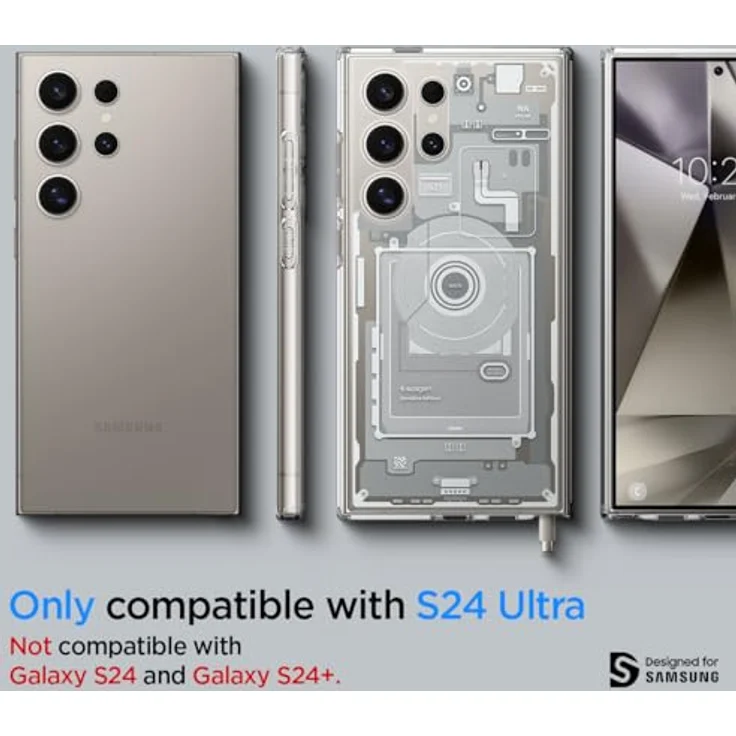 Spigen Ultra Hybrid Zero One Hülle Kompatibel mit Samsung Galaxy S24 Ultra -Zero One Weiß, PC Platte, TPU-Rahmen, Air Cushion Technologie – Bild 2