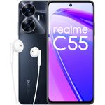 realme C55 Smartphone 4g, 64-Megapixel-Kamera mit KI, bis zu 6 GB RAM + 128 GB ROM, 33 W SUPERVOOC-Aufladung, großer 5000-mAh-Akku, ultradünnes 7,89-mm-Design, schwarz in regnerischer Nacht