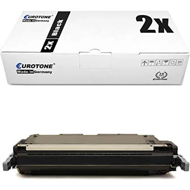 Eurotone 2X kompatibler Toner für HP Color Laserjet 4700, Q5950A 643A, 2x Schwarz, jeweils ca. 11.000 Seiten – Bild 1
