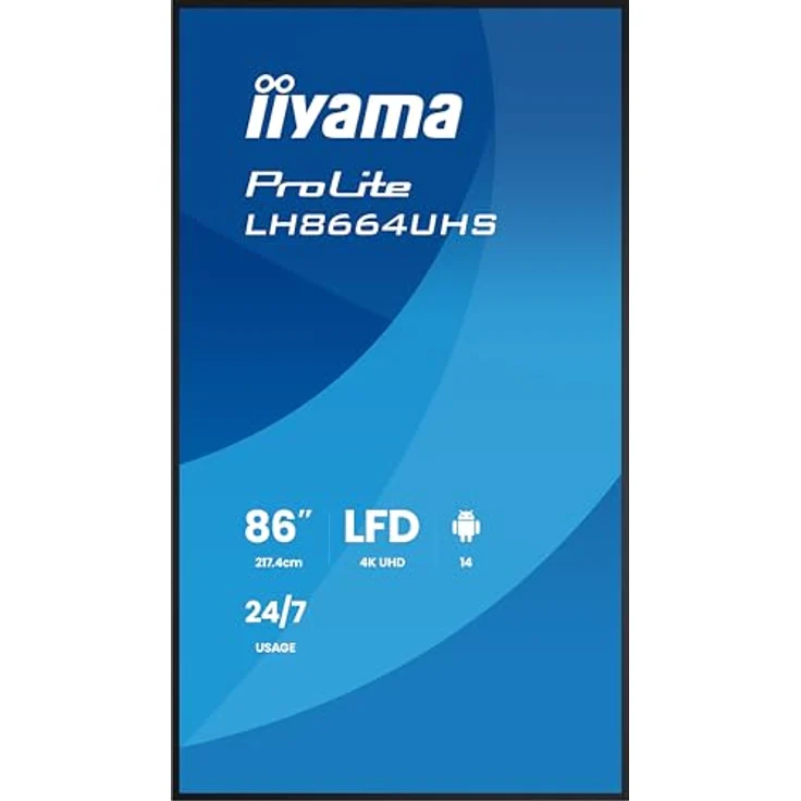 iiyama Prolite LH8664UHS-B3AG, 85.6" 4K UHD Digital Signage Display mit Android 14, HDMI, USB-C, WiFi, 24/7 AntiGlare – Bild 4