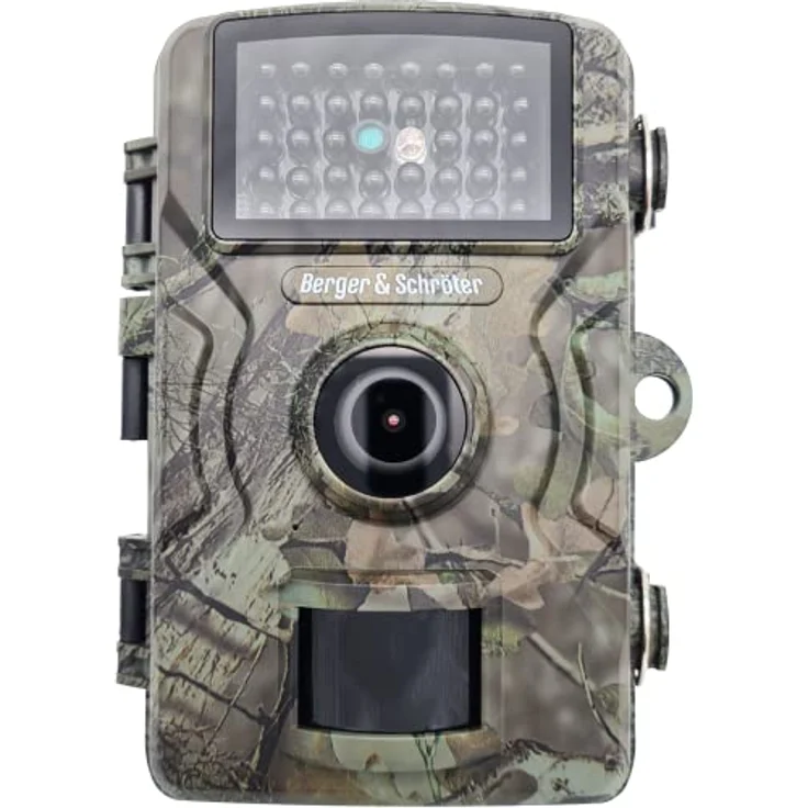 Berger & Schröter DH1 Wildkamera 16MP Full HD mit Bewegungsmelder No Glow 940nm Black-LED Nachtsicht 0,7s Schnelle Trigger IP66 Wasserdicht 32GB SD-Support 90° Weitwinkel Nachtsichtkamera Outdoor – Bild 1