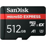 SanDisk microSD Express 512 GB, U3, UHS-I Speicherkarte mit PCIe Gen 3 NVMe Schnittstelle
