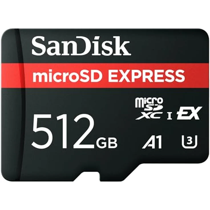 SanDisk microSD Express 512 GB, U3, UHS-I Speicherkarte mit PCIe Gen 3 NVMe Schnittstelle – Bild 1