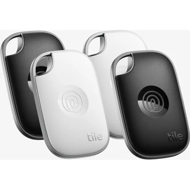 Tile by Life360 Pro (2024) Bluetooth-Tracker, Schlüssel- und Gegenstandsfinder, iOS & Android-kompatibel, 4er-Pack in Schwarz/Weiß