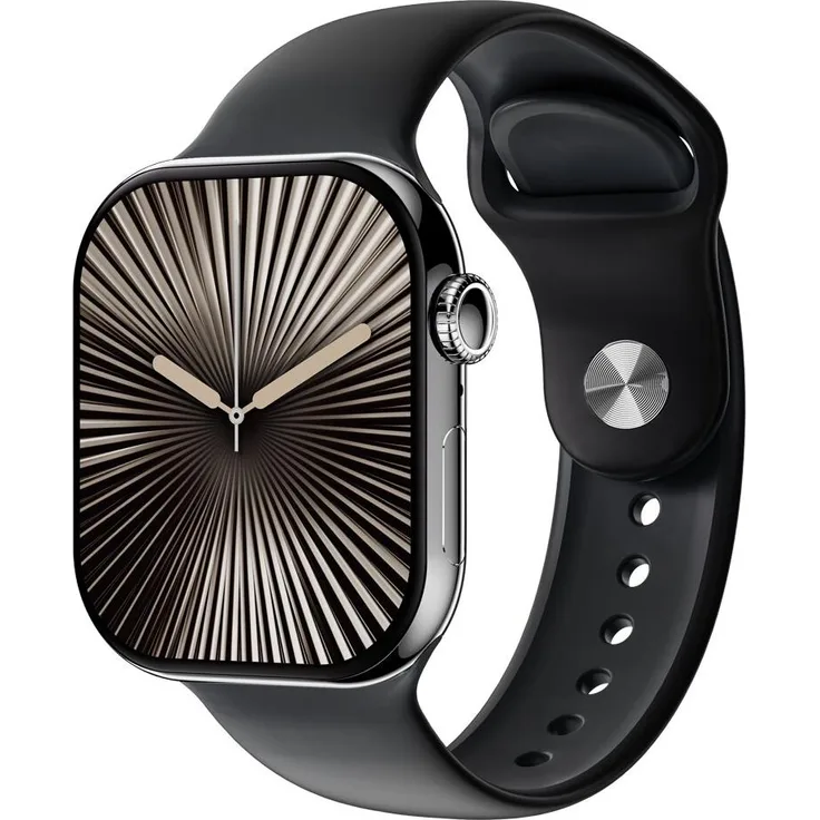Platinet Smartwatch 46206, 1,85 Zoll AMOLED Bluetooth Fitness Tracker mit Herzfrequenz- und Blutsauerstoffmessung, schwarz