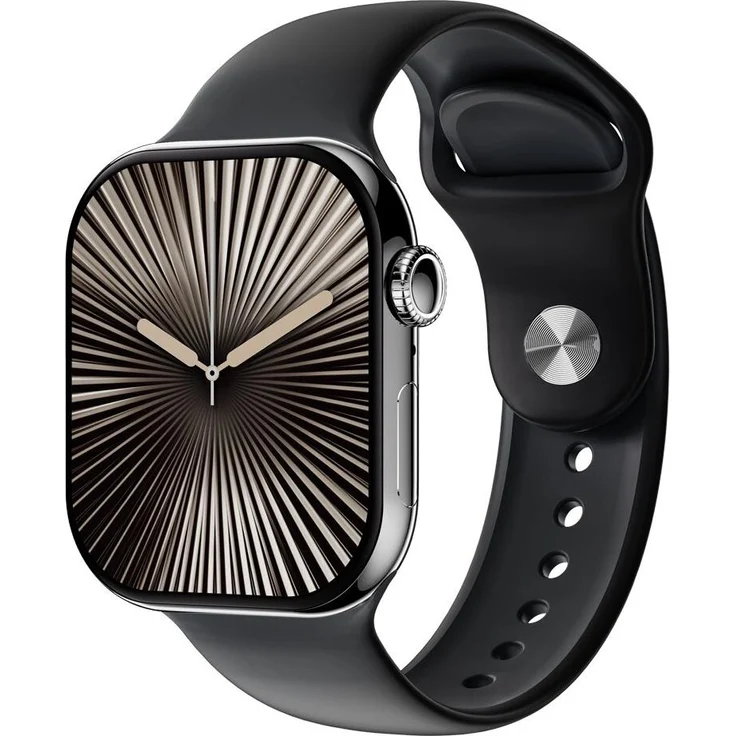 Platinet Smartwatch 46206, 1,85 Zoll AMOLED Bluetooth Fitness Tracker mit Herzfrequenz- und Blutsauerstoffmessung, schwarz