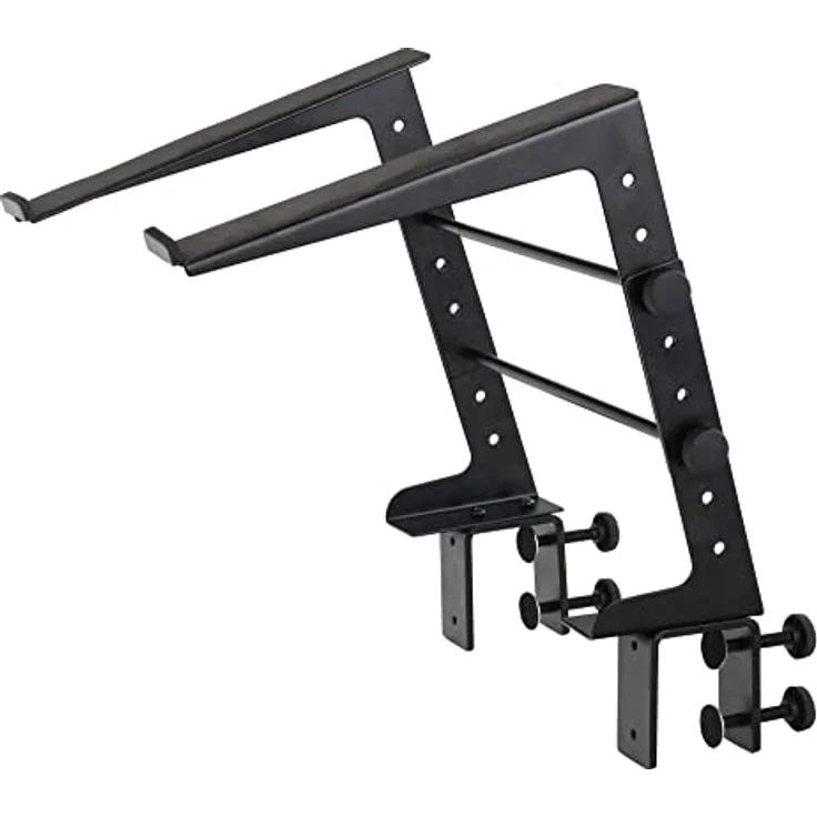 Pronomic LS-110 Laptopständer DJ Notebookstativ Laptop Stand (Höhenverstellbar, inkl. Befestigungsklammern, ideal für DJs & Musiker, Material: Stahl) Schwarz – Bild 5