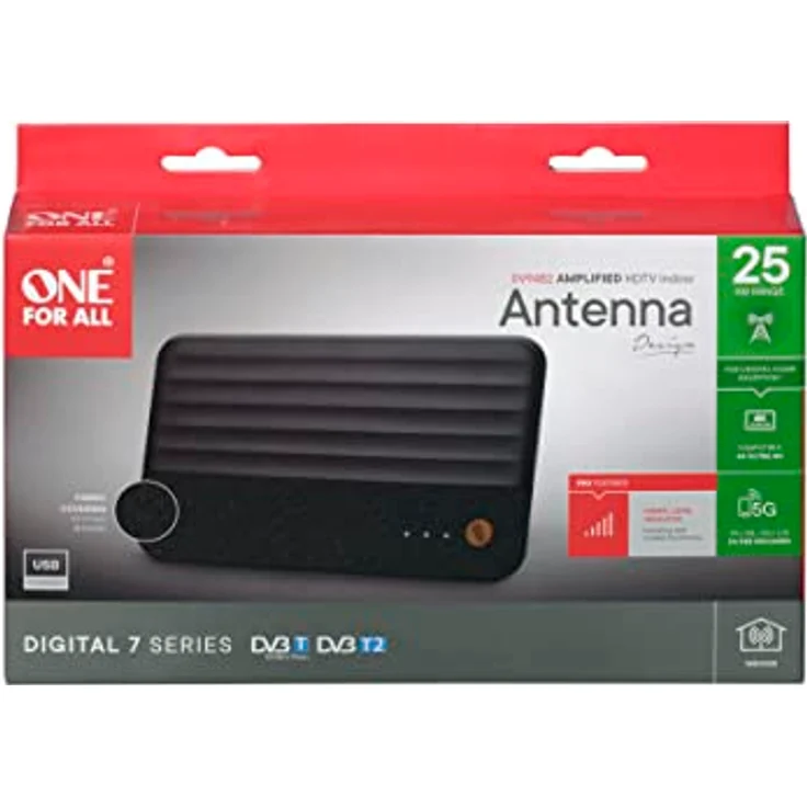 One for All SV 9482-5G Passive DVB-T/T2-Flachantenne Innenbereich Schwarz – Bild 4