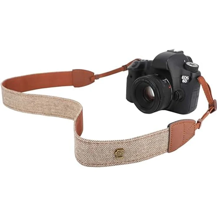 MoKo Kameragurt, Baumwolle Leinwand Tragegurt, Geflochten und Verstellbar, Schulter- und Nackengurt für DSLR-Kameras, kompatibel mit Canon, Fuji, Nikon, Olympus, Pentax, Sony - Khaki – Bild 1