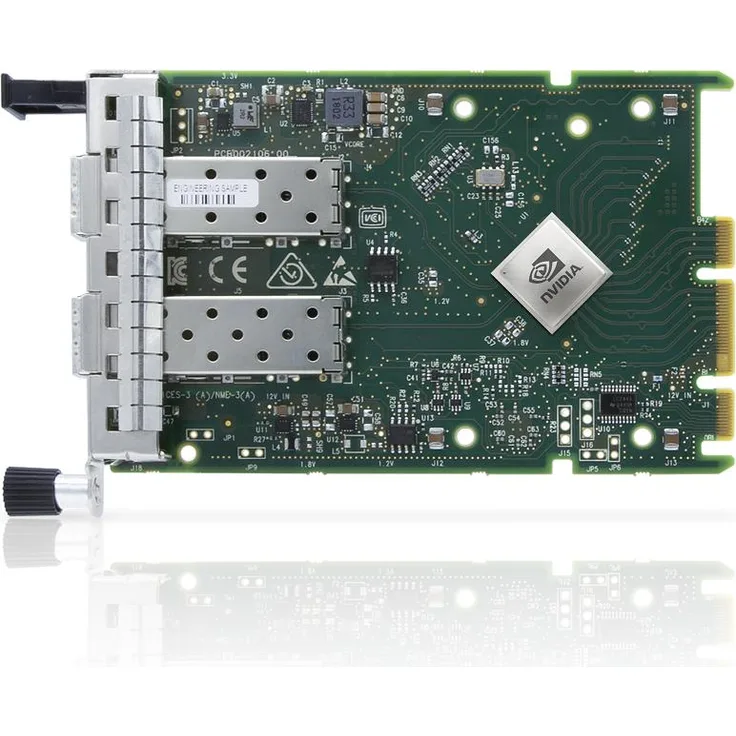 Mellanox CONNECTX-6 LX EN Adapterkarte, 25GbE Dual-Port SFP28, OCP 3.0, PCIe 4.0 x8, grün, silber
