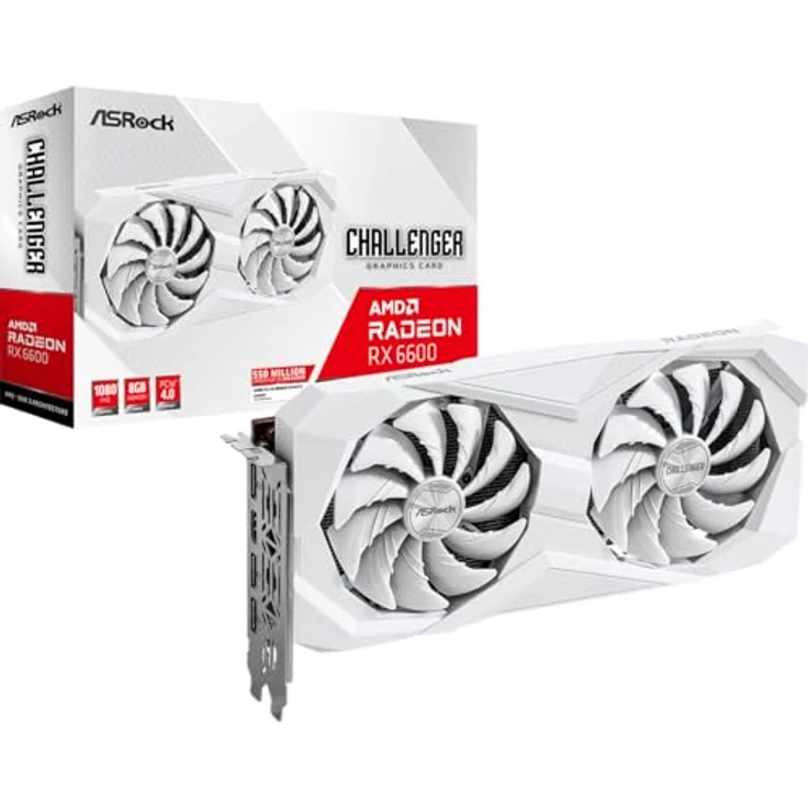 ASRock RX6600 CLW 8G 7nm AMD Radeon RX 6600 Grafikkarte mit 8 GB GDDR6, AMD RDNA 2 Architektur, DirectX 12 Ultimate - schwarz – Bild 1