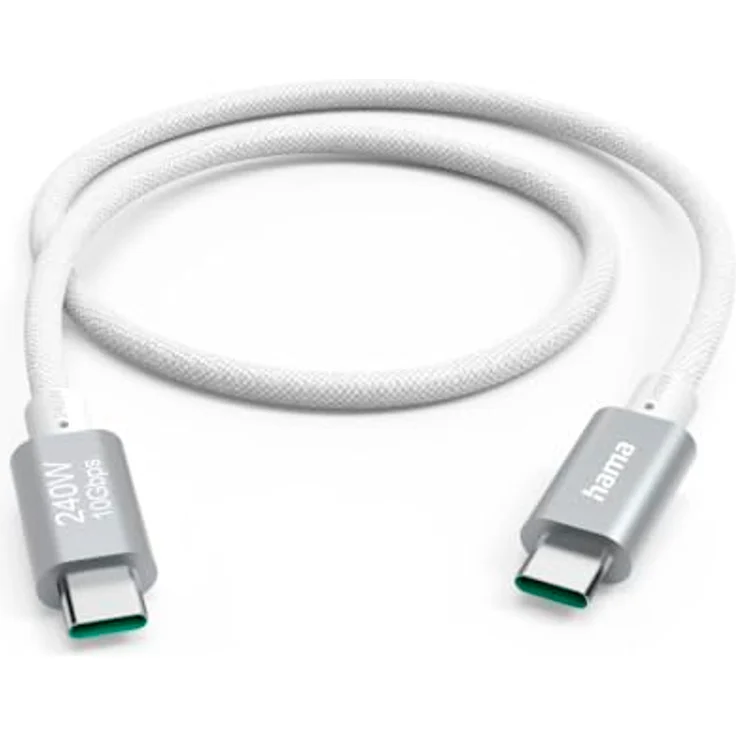 Hama USB C Kabel 1,50 m (Schnellladekabel USB-C auf USB-C, High Speed 10 Gbit/s Datenübertragung, für PC, MacBook, Smartphone etc.) weiß – Bild 1