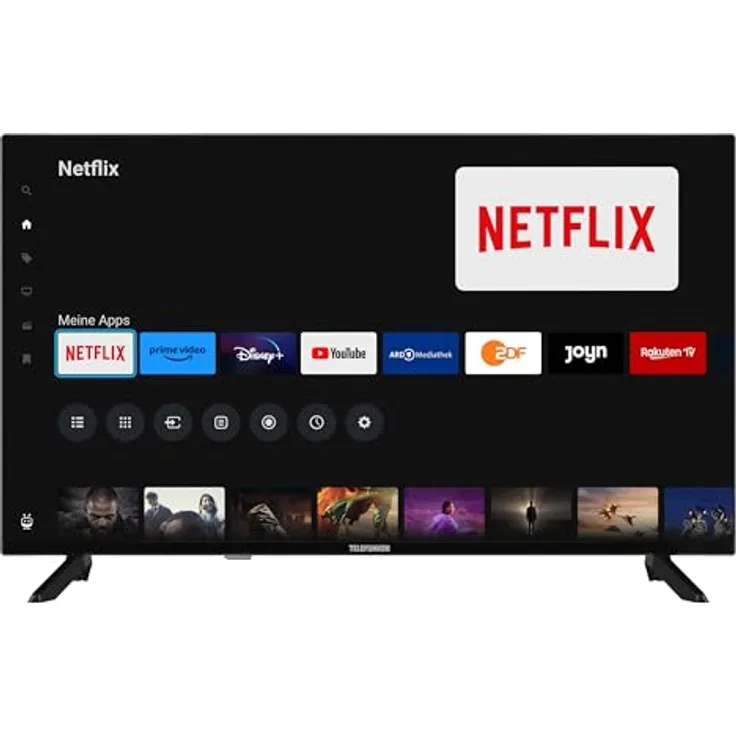 Telefunken Fernseher 32 Zoll Smart TV Powered by TiVo (Full HD, HDR, Triple-Tuner, HD+ 6 Monate inkl.), Schwarz (D32F751X7CW)