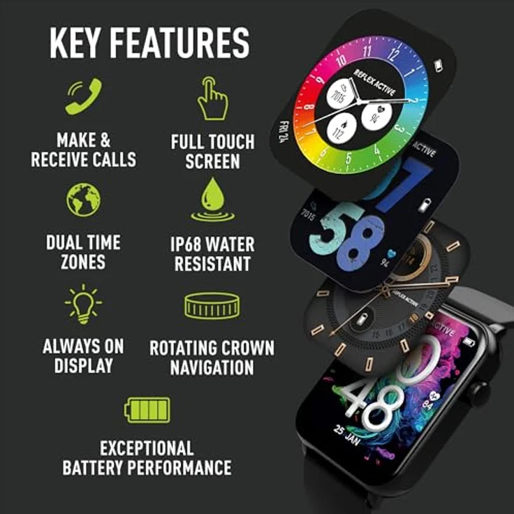 Reflex Active Amoled Series 30 4,5 cm Always-On Display Smartwatch Schwarz – Bild 2