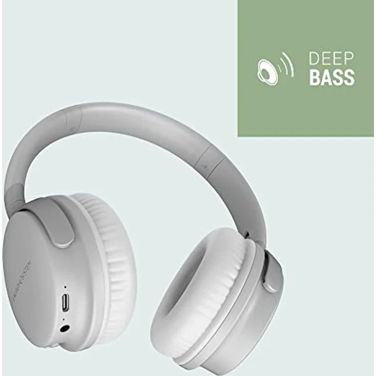 Energy Sistem Headphones Bluetooth Style 3 Stone Kabellose Kopfhörer (Bluetooth® 5.1, Deep Bass, HQ Voice Calls, Batterielaufzeit: 25 Stunden), Grau – Bild 2