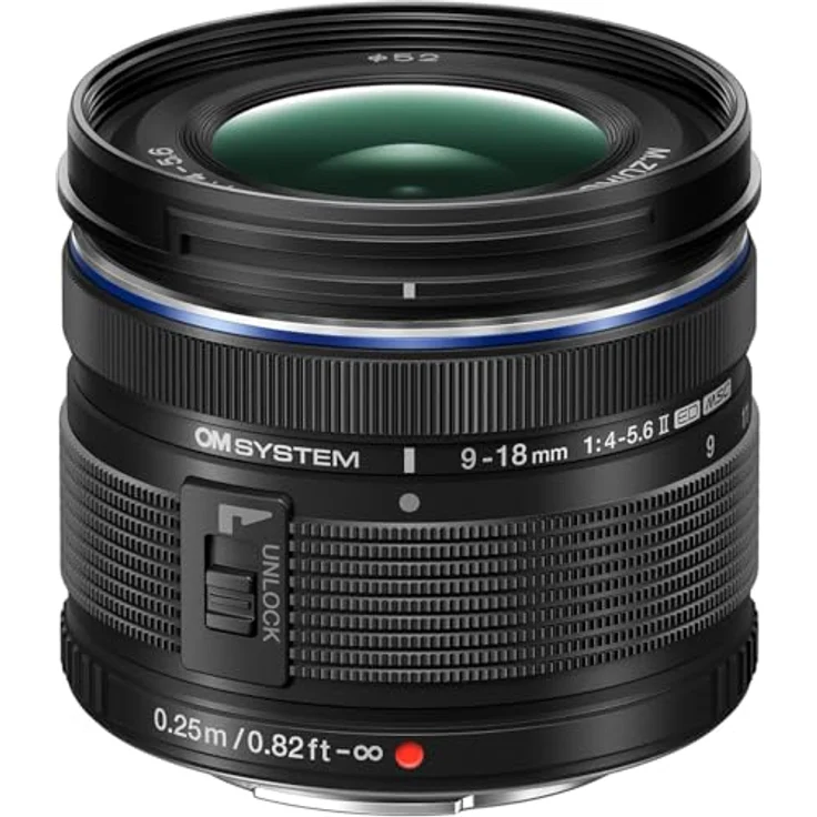 OM SYSTEM M.Zuiko Digital ED 9-18mm F4.0-5.6 II Weitwinkelzoom-Objektiv, ultra-kompakt für Landschafts- und Architekturaufnahmen, leiser Autofokus, robuste Bauweise, Schwarz – Bild 1