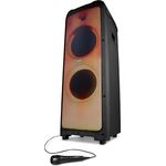 MEDION X61350 Party-Soundsystem (Bluetooth-Lautsprecher mit DJ Funktion, Karaoke Partybox, LED Lichtshow und 2X 85 Watt + 350 Watt RMS Subwoofer)