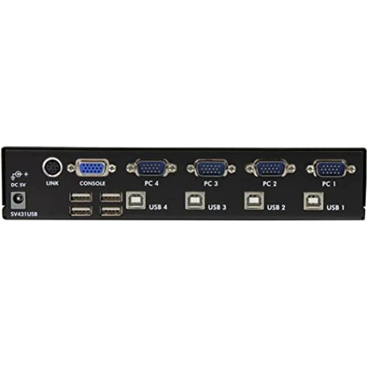 StarTech.com 4 Port VGA USB KVM Switch mit Hub - VGA KVM Umschalter für 4 PC's - Desktop KVM Switch mit 4x USB 2.0, 1x VGA Buchse – Bild 3