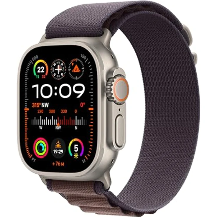 Apple Watch Ultra 2 GPS + Cellular, 49 mm Titangehäuse, Alpine Loop Indigo – L – Bild 1