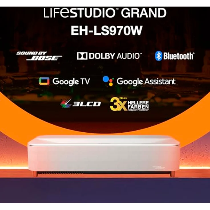 Epson Lifestudio Grand Plus EH-LS970W, 4K Beamer mit KI-Bildverbesserung, Dolby Audio und Google TV, Diamond White – Bild 7
