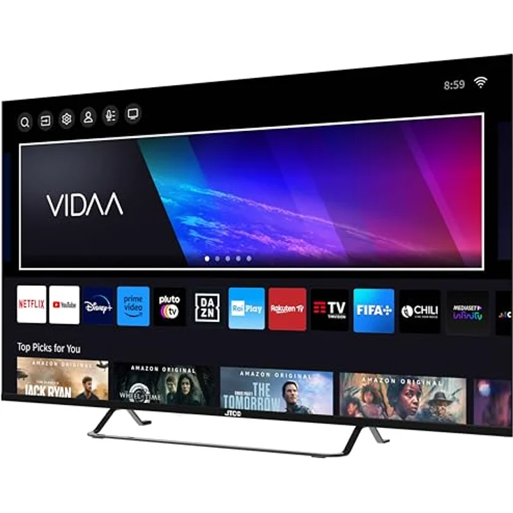 JTC-24 50" rahmenloser UHD Smart TV JTCS50U39501FL, VIDAA, Triple Tuner, Schwarz – Bild 3
