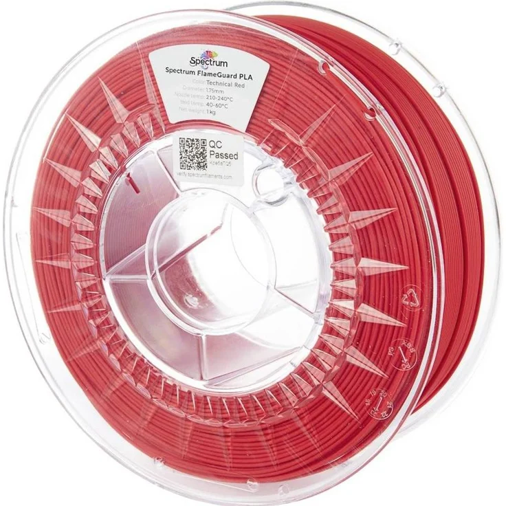 Spectrum FlameGuard PLA Filament 81454, flammhemmend und hitzebeständig, 1000 g, Rot