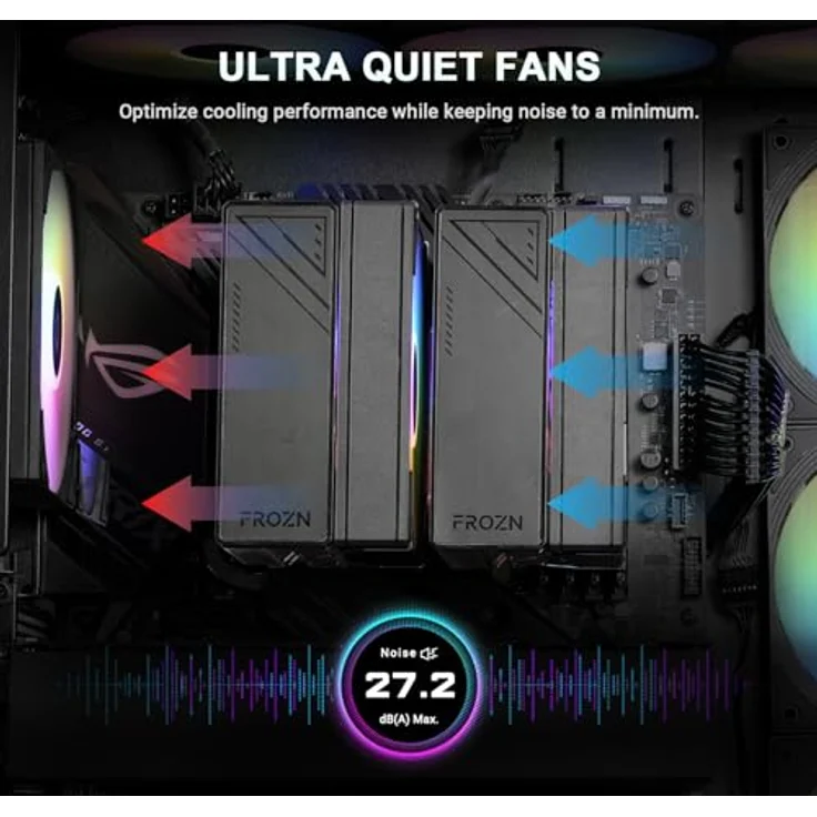 ID-Cooling FROZN A620 PRO SE ARGB, CPU Luftkühler mit max. 25 dBA, variabler Lüftergeschwindigkeit 300-2000 RPM, Schwarz – Bild 4