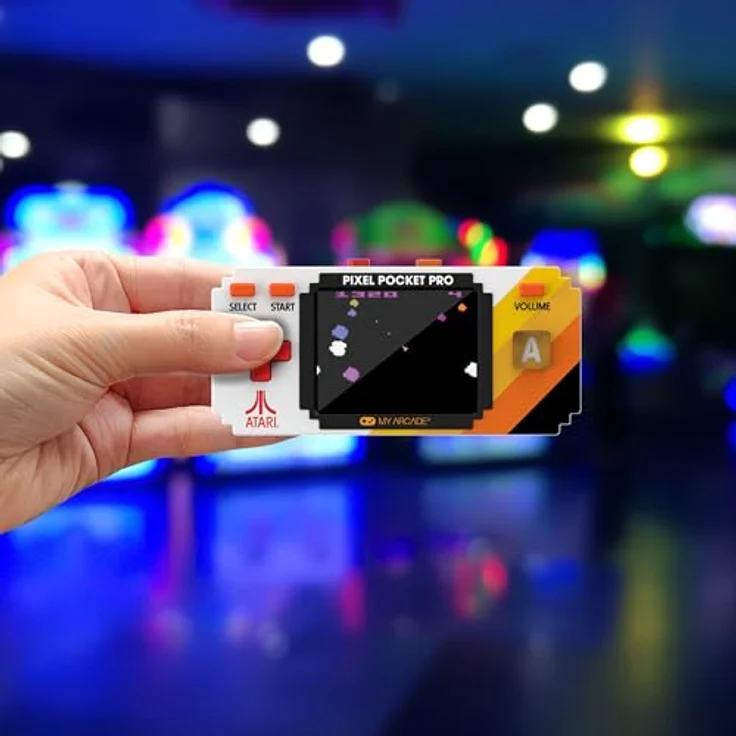 MYARCADE Pixel Pocket Pro Atari, tragbare Mini-Konsole mit 5,08 cm Bildschirm, rot/schwarz – Bild 2