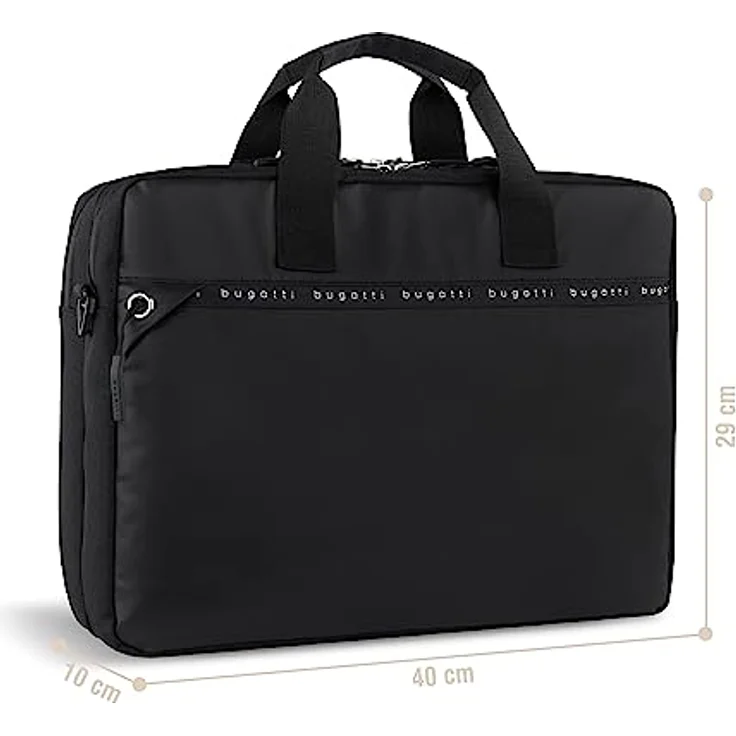 Bugatti Aktentasche BLANC DELIGHT (15"), Notebooktasche, Schwarz - Leichtes Material, 2 Hauptfächer, gepolstertes Notebookfach – Bild 2