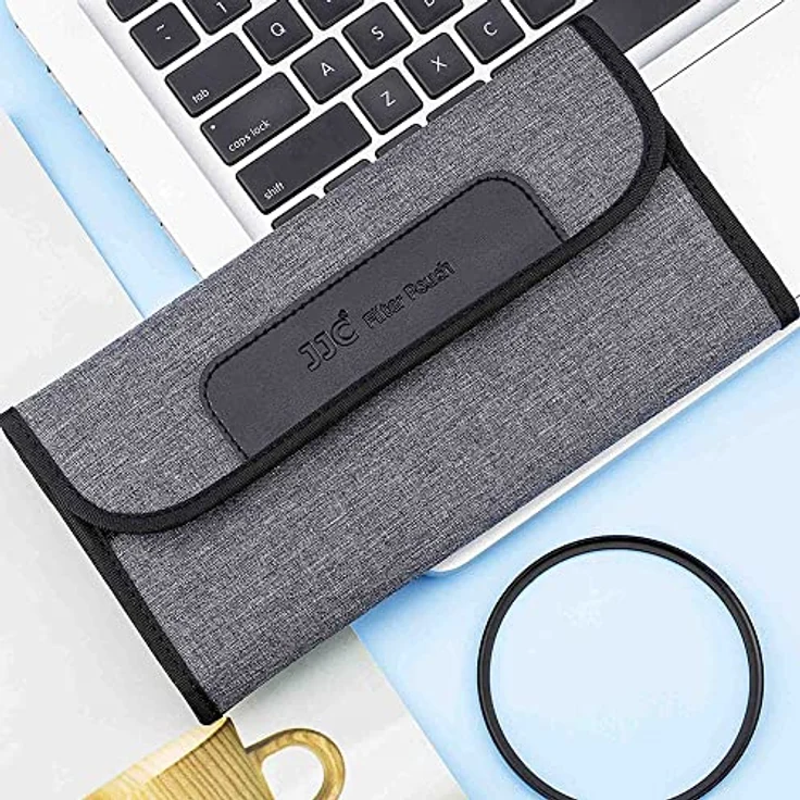 JJC 4 Taschen Kamera-Objektiv-Filtertasche für Filter bis Ø 58 mm, elastisches Neopren, mit Mikrofaser-Reinigungstuch, Schwarz – Bild 4