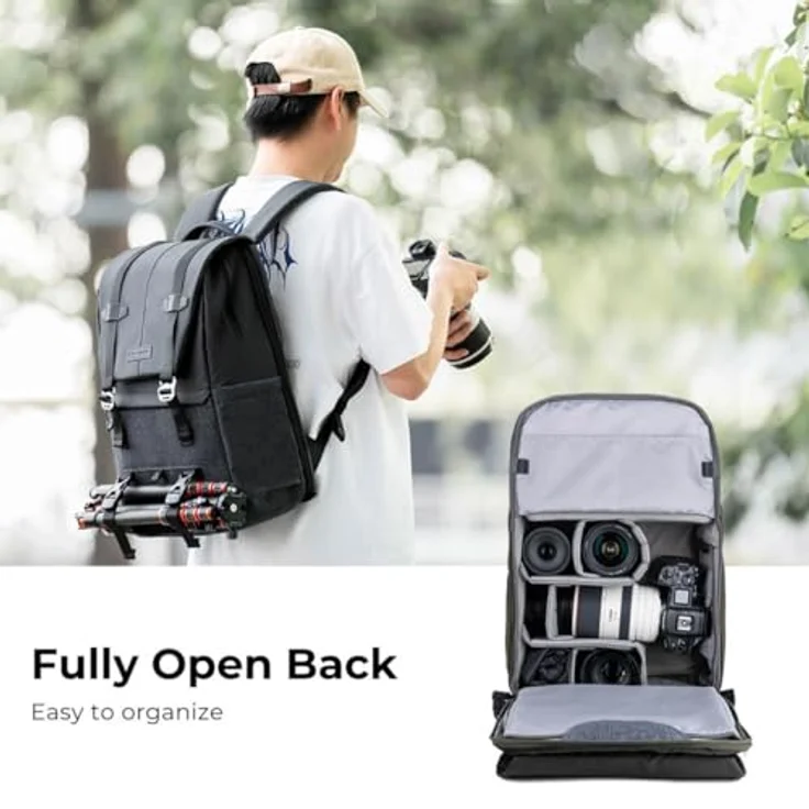 K&F Concept Beta Fotorucksack, 20 l, Kameratasche in Schwarz mit robustem Design und Diebstahlsicherung – Bild 5