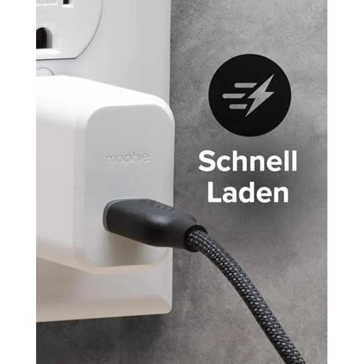Zagg Mophie USB-C Kabel (2 m, USB 2.0), geflochtenes Daten- und Ladekabel in Weiß – Bild 4